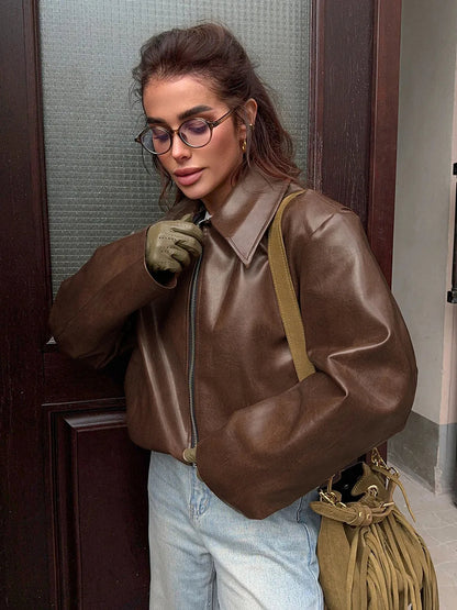 Burgundy leather jacket