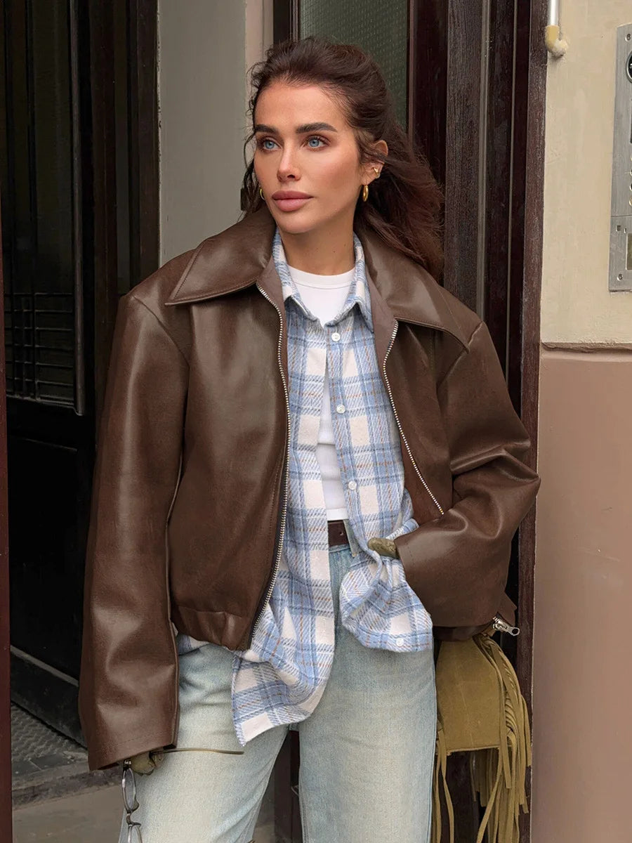 Burgundy leather jacket