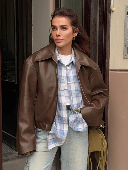 Burgundy leather jacket